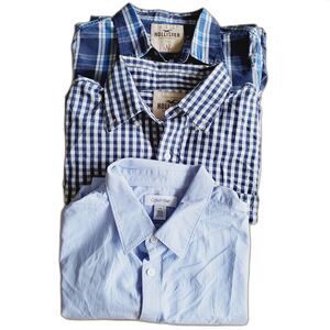 Lot of 3 Men’s Shirts Hollister & Calvin Klein Size Large Long Sleeve GUC